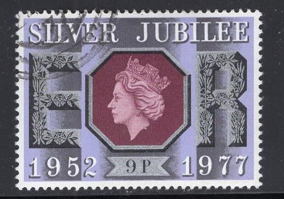 Great Britain  #811  cancelled  1977  Silver Jubilee  9p