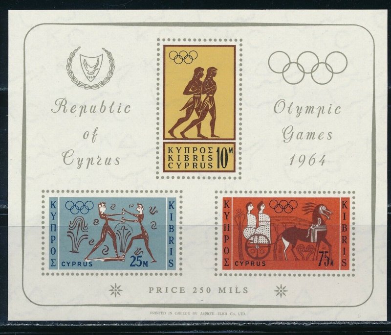 Cyprus #243a MNH S/S Tokyo Olympics CV$8