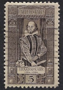 United States #1250 5¢ William Shakespeare (1964). Used.