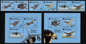 GIBRALTAR 1999 Wings of Prey; Scott 809-14, 811a, 814b, SG 883-89; MNH