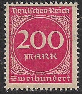 GERMANY 1922-23 200m Carmine Rose Inflation Issue Sc 230 MNH