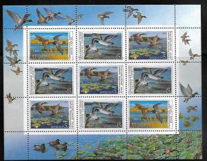 RUSSIA 5906-5908 MNH DUCK CONSERVATION SHEET OF 9