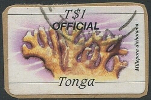 Tonga Official 1984 SGO233 1p Coral OFFICIAL #1 FU