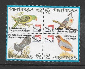 BIRDS - PHILIPPINES #2333 BLOCK MNH