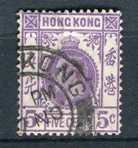 HONG KONG; 1912 early GV issue fine used Shade of 5c. value, fair Postmark