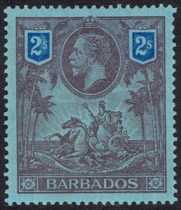 BARBADOS 1912 KGV SEAHORSES 2/-