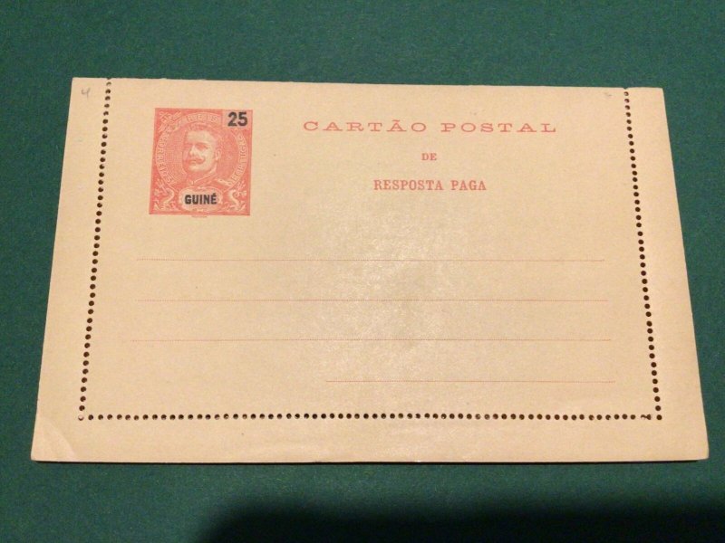 Portuguese Guinea vintage unused air letter  airmail stamps postal cover 62443