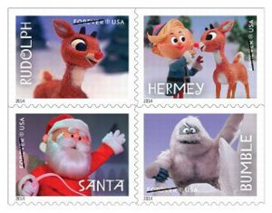 Rudolph the Red-Nosed Reindeer Book of 20 Forever Stamps Scott 4949b 