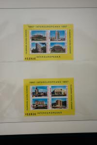 Romania Stamps 1985-1990 Collection of NH Sets on 32 pgs