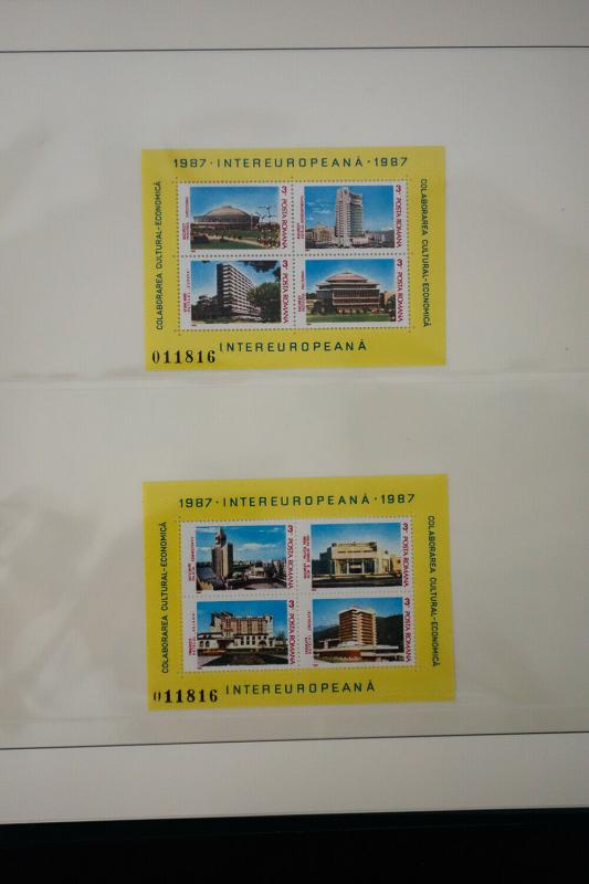 Romania Stamps 1985-1990 Collection of NH Sets on 32 pgs