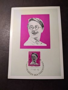 1961 Germany DDR Souvenir Commemorative Maxi Postcard Cover Berlin W8