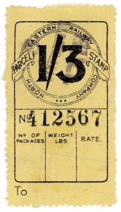 (I.B) North Eastern Railway : Parcel Stamp 1/3d (Hull)