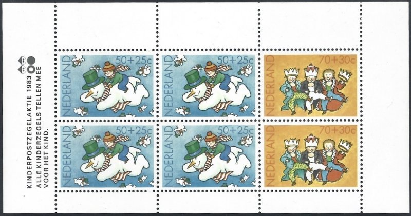 Netherlands #B599a Children's Christmas (1983) Mini-sheet, VF NH