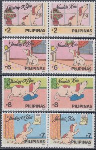 PHILIPPINES Sc # 2248-51 CPL MNH -  VARIOUS GREETINGS, 4 PAIRS