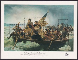 US 1688 24c x 5 SOUVENIR SHEET WASHINGTON CROSSING THE DELAWARE - USSS&LGITEM01