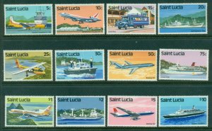 St Lucia 1980 Pictorials, Planes & Ships MUH