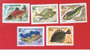 Russia #5164-5168 MVFLH OG   Food Fish   Free S/H