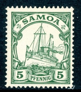 Germany 1900 Samoa 5pf Green Yacht Unwmk Scott #58 MNH P366