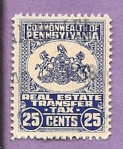 25 Cent Used Pennsylvania Real Estate Tax