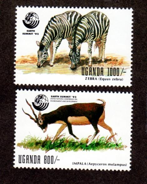 Uganda # 1104-1105 Mint NH Earth Summit!