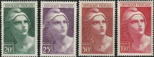 France,   #553-556 Mint Hinged From 1945