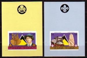 St. Lucia, 823-824 A. Scout Anniversary, IMPERF s/sheets.