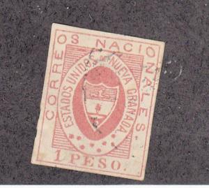 Colombia - 1861 - SC 18 - Used - repairable tear at bottom