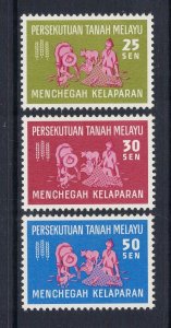 MALAYA Sc# 111 - 113 MH FVF Set of 3 Food Production Freedom from Hunger