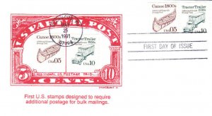 YoungBlood Partial Post Cachet FDC 2453/57 Canoe Tractor Trailer 1991