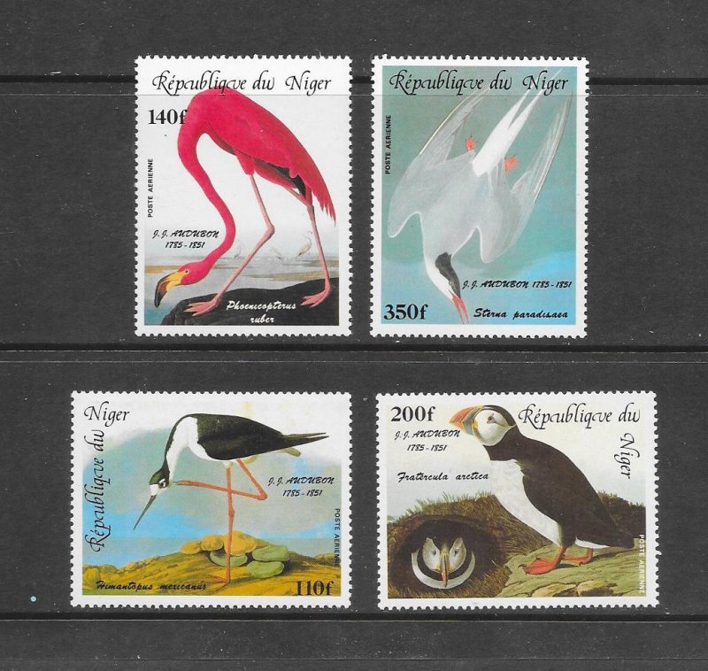 BIRDS - NIGER #C352-55 AUDUBON  MNH