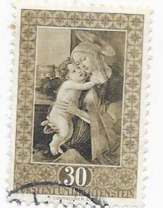 Liechtenstein #262 30rp brown olive Madonna (U)  CV $7.00