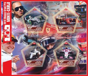 Stamps. Cars. Monaco Grand Prix  2018 year 1+1 sheets perforated