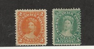 New Brunswick, Postage Stamp, #7-8 Mint Hinged, 1860-63