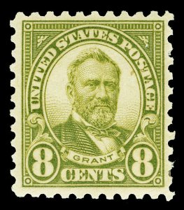 Scott 589 1926 8c Grant Perf 10 Rotary Press Issue Mint F-VF OG HR Cat $27.50