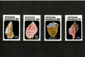 Antigua 1986 - Sea Shells Marine Life - Set of 4 Stamps - Scott #943-6 - MNH