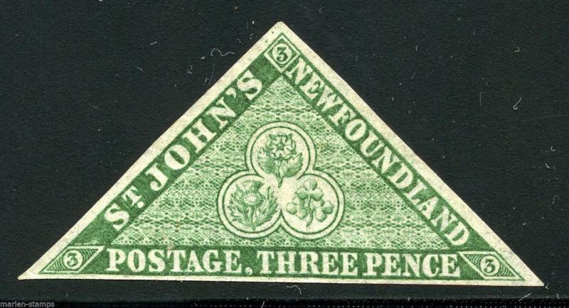 NEWFOUNDLAND SCOTT#3 SG#3  3 MARGIN COPY   MINT HINGED NO  GUM