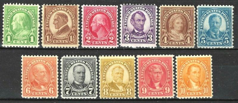 #632-634 635-642  US REG ISSUE SET OF MINT-FINE-VF