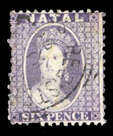 Natal #16 Cat$37.50, 1864 6p violet, used