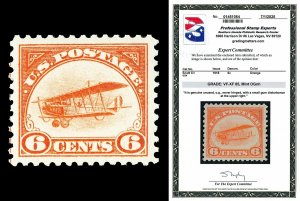 Scott C1 1918 6c Jenny Airmail Issue Mint Graded VF-XF 85 NH with PSE CERT