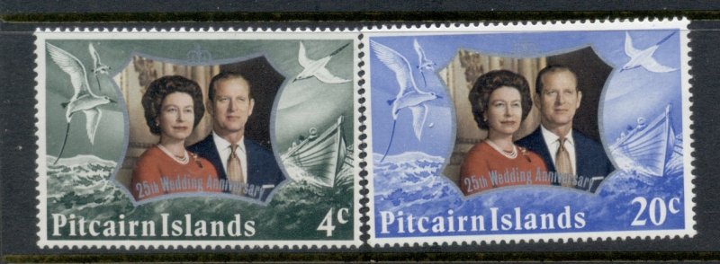 Pitcairn Is 1972 QEII Silver Wedding MUH