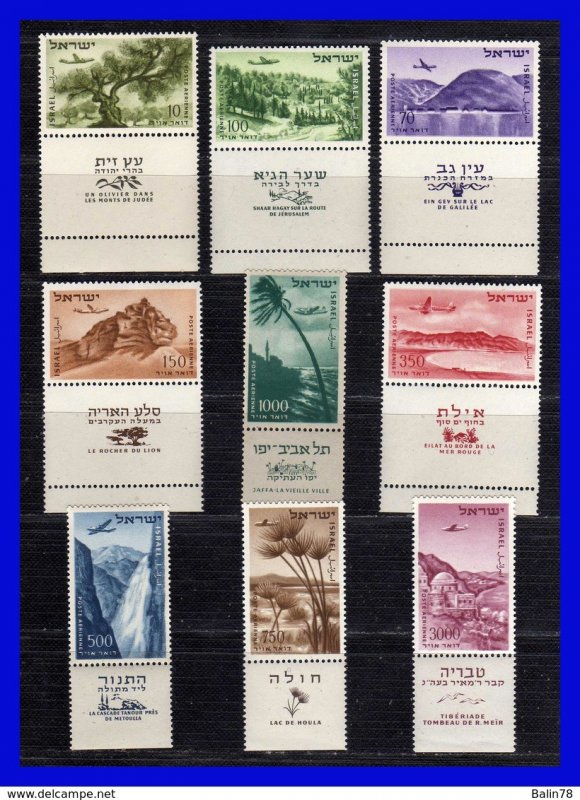 1953 - Israel - Sc.  C 09 - C 17 - C/ tab - MNH - V. cat.  225 € - IS- 34 - 03