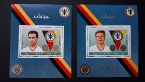 Sport - Football players - Ajman 1969. ** MNH 2x Bl