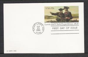 US #UX91 Lewis & Clark Postal Card FDC