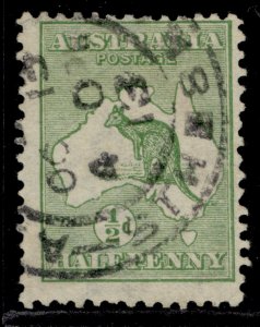 AUSTRALIA GV SG1, ½d green, FINE USED. 