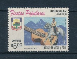 [111221] Uruguay 1997 Guitar horse Festival of Mines and April Lavalleja  MNH