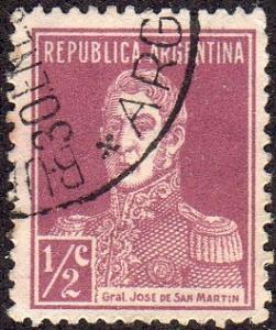 Argentina 323 - Used - 1/2c ‭‭‭Gen. Jose de San Martin (1923) (cv $0.30)