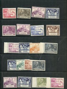 BRITISH COMMONWEALTH 1949 UPU  35 COMPLETE SETS PLUS EXTRA PARTS OF SETS MINT NH