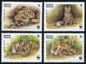 Kyrgyzstan 122a-122d,MNH. WWF 1999.Corsac Fox Vulpes Corsac.