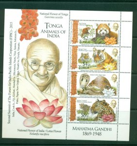 Tonga  #1287a (2016 Gandhi sheet) VFMNH CV $15.00