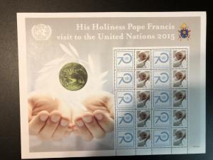 1118 United Nations 2015 Personalized Sheet MNH